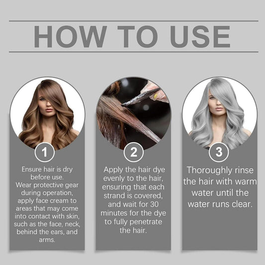 Permanent Silver Hair Color Dye – Long-Lasting, Radiant Gray Tone with Nourishing Formula (Pack of 2)