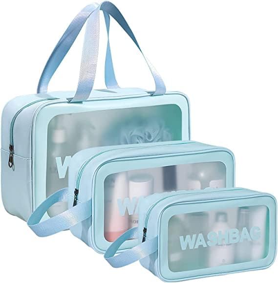 Travel Makeup Pouch Set of 3 | Waterproof Cosmetic Organizer