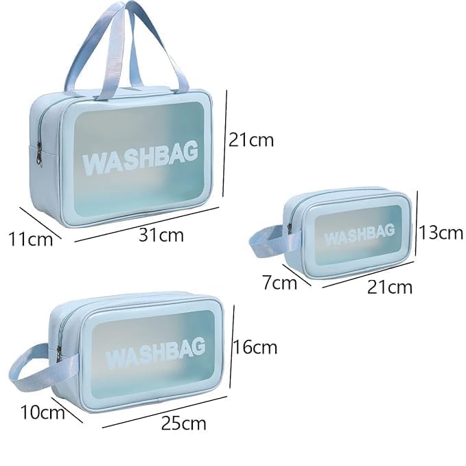 Travel Makeup Pouch Set of 3 | Waterproof Cosmetic Organizer