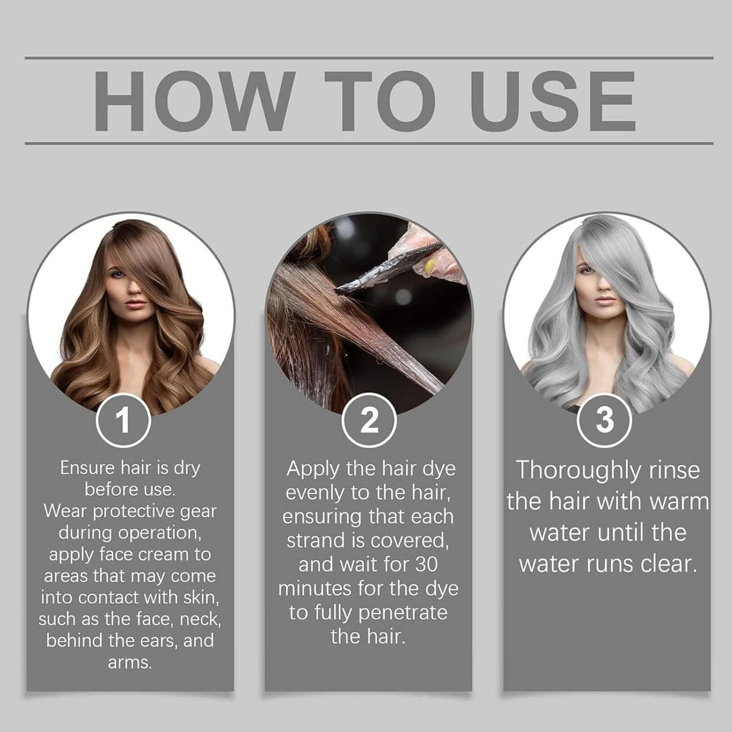 Permanent Silver Hair Color Dye – Long-Lasting, Radiant Gray Tone with Nourishing Formula (Pack of 2)