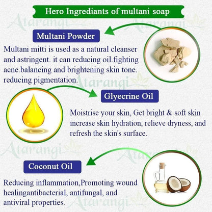 Multani Mitti Clarifying Handmade Soap (Pack of 2) | Acne &amp; Mark Reduction