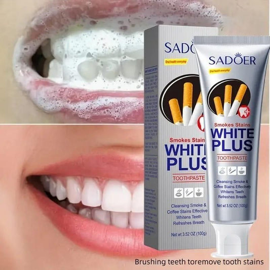 Smoke Stains White+ Advanced Whitening Toothpaste – Deep Clean & Enamel Care
