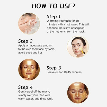 Beilingmei Gold Foil Peel-Off Mask for Wrinkles, Glow & Deep Pore Cleansing