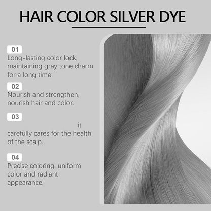 Permanent Silver Hair Color Dye – Long-Lasting, Radiant Gray Tone with Nourishing Formula (Pack of 2)