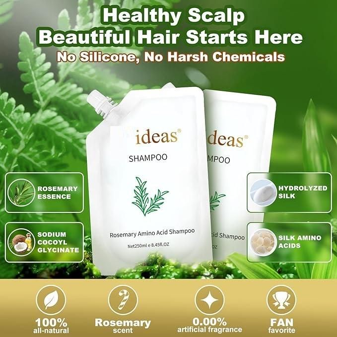 Rosemary Amino Acid Shampoo for Hair Fall Control & Scalp Strengthening – Pack of 2 (100ml Each)