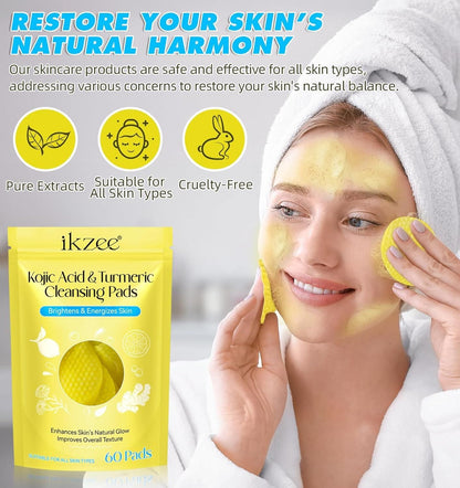 Turmeric Kojic Acid Brightening Cleansing Pads – 20 PCS