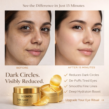 Collagen & Retinol 24K Gold Under Eye Patches with Vitamin C & E – For Dark Circles, Puffiness & Wrinkles (60 Pcs)