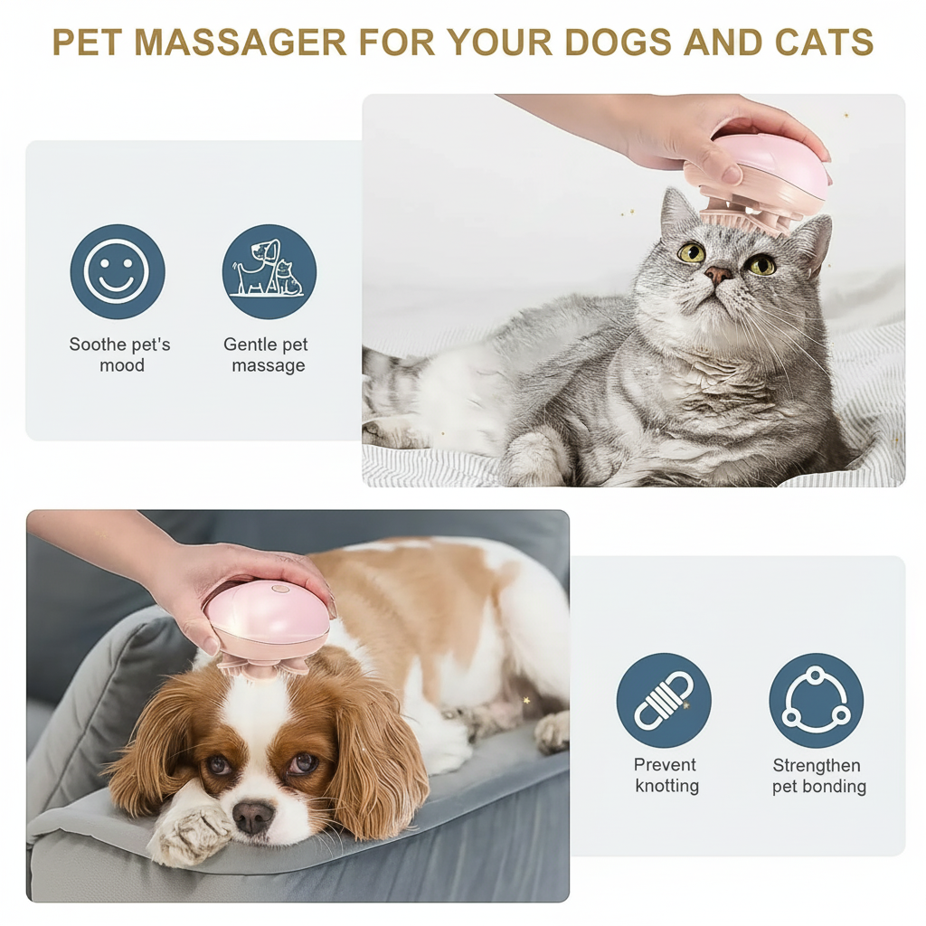 Head Massager For Scalp – Electric Scalp Massager, Hair Growth Stimulator & Full Body Relaxation Tool (Human + Pet Friendly)