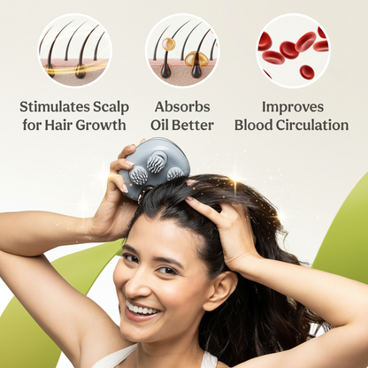 Head Massager For Scalp – Electric Scalp Massager, Hair Growth Stimulator & Full Body Relaxation Tool (Human + Pet Friendly)