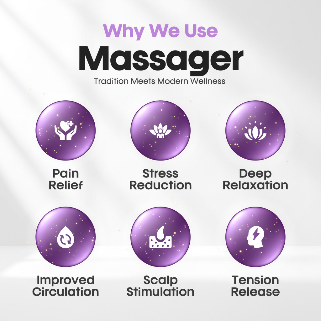 Head Massager For Scalp – Electric Scalp Massager, Hair Growth Stimulator & Full Body Relaxation Tool (Human + Pet Friendly)