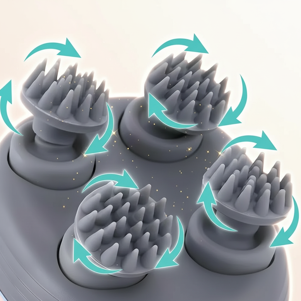 Head Massager For Scalp – Electric Scalp Massager, Hair Growth Stimulator & Full Body Relaxation Tool (Human + Pet Friendly)