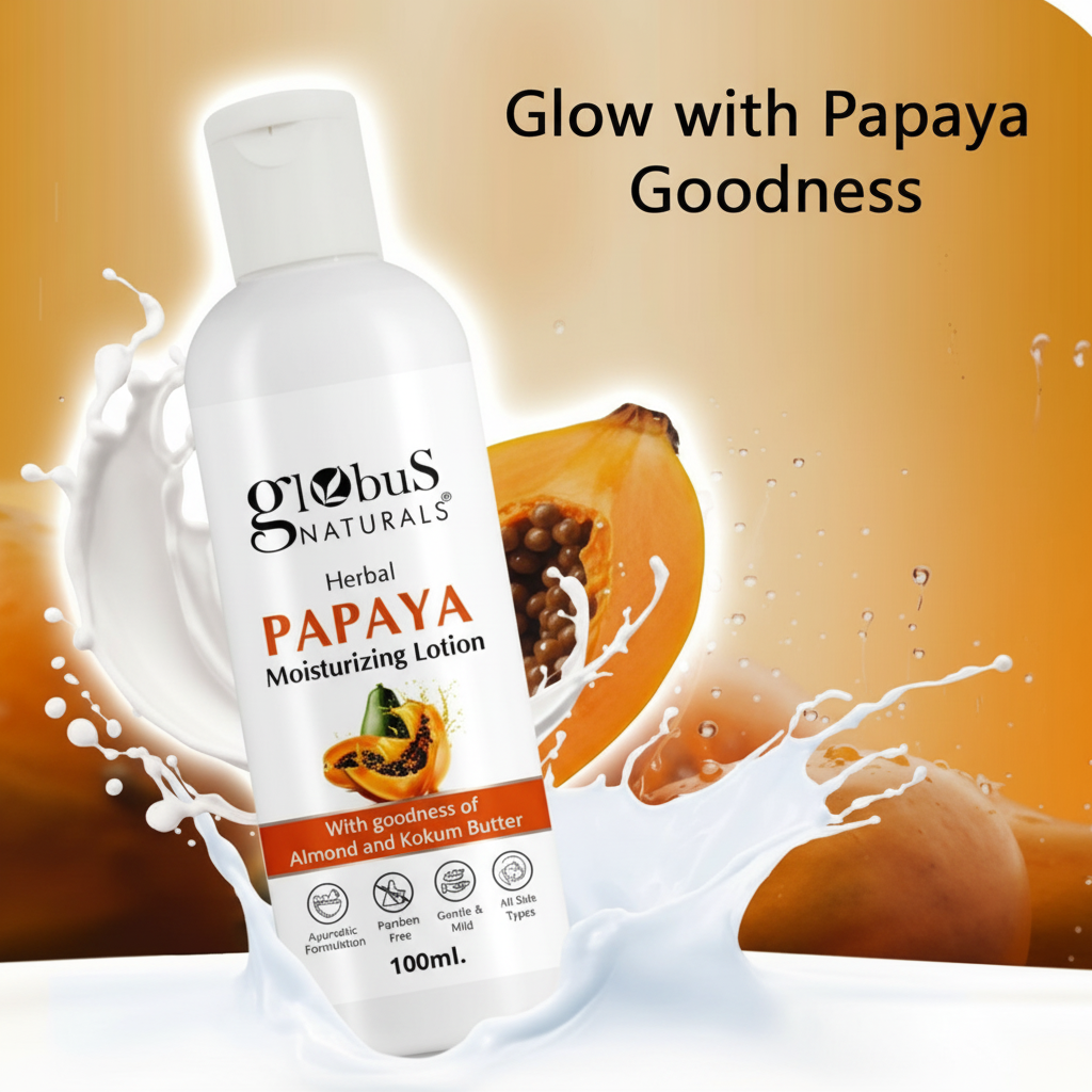 Herbal Moisturizing Lotion Combo (Kesar Chandan, Vitamin C, Papaya & Mix Fruit) – 100 ml Each | Pack of 4