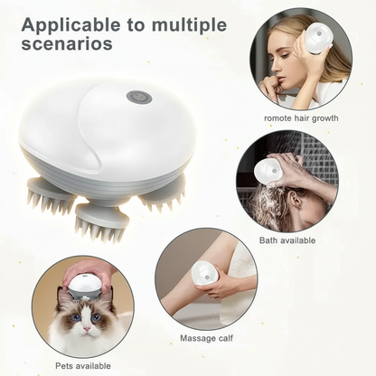Head Massager For Scalp – Electric Scalp Massager, Hair Growth Stimulator & Full Body Relaxation Tool (Human + Pet Friendly)
