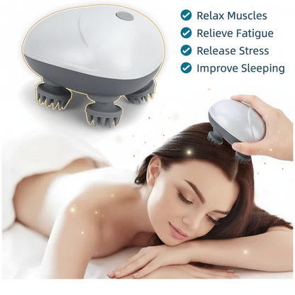 Head Massager For Scalp – Electric Scalp Massager, Hair Growth Stimulator & Full Body Relaxation Tool (Human + Pet Friendly)