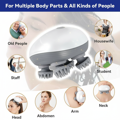 Head Massager For Scalp – Electric Scalp Massager, Hair Growth Stimulator & Full Body Relaxation Tool (Human + Pet Friendly)