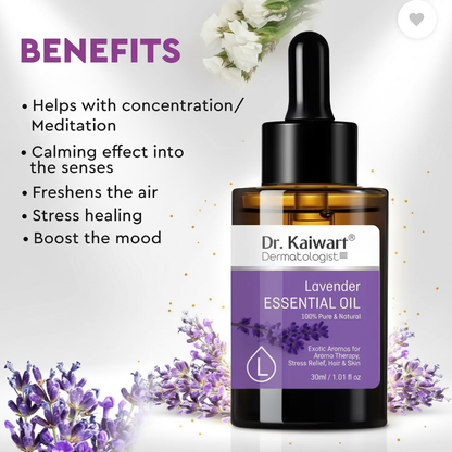 Lavender Essential Oil – Pure Aromatherapy, Hair & Skin Wellness, Stress Relief